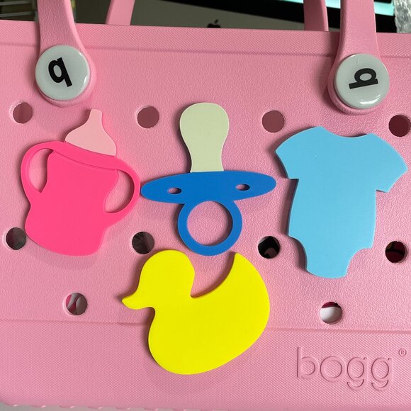 Set of 4 Baby Shower Bogg Charms-Ducky Bogg Charm-New Mother Bogg Gift - Picture 1 of 5